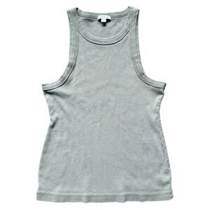 James Perse Standard Cotton Rib Tank Top in Taupe – Women’s Medium